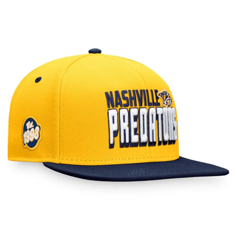 men8217s fanatics goldnavy nashville predators heritage retro two-tone snapback hat