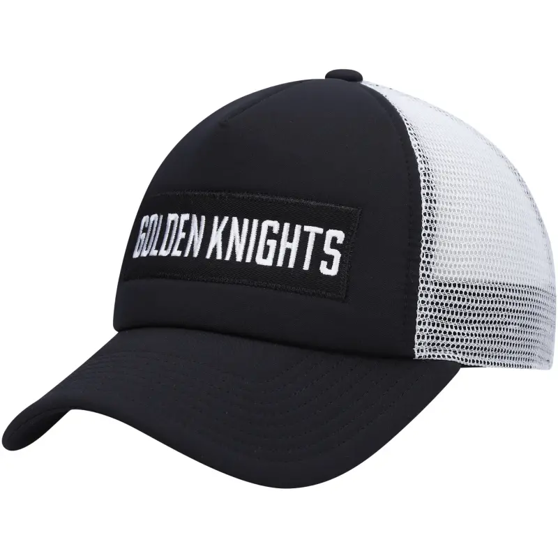 men8217s adidas blackwhite vegas golden knights team plate trucker snapback hat