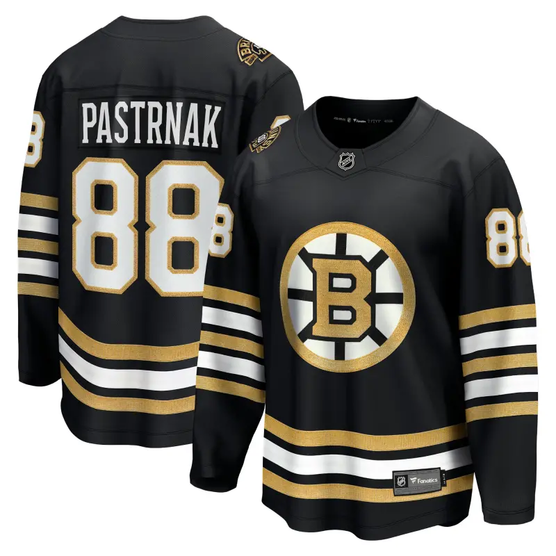 men8217s fanatics david pastrnak black boston bruins 100th anniversary premier breakaway player jersey