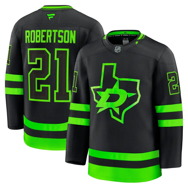 men8217s fanatics jason robertson black dallas stars alternate premium jersey