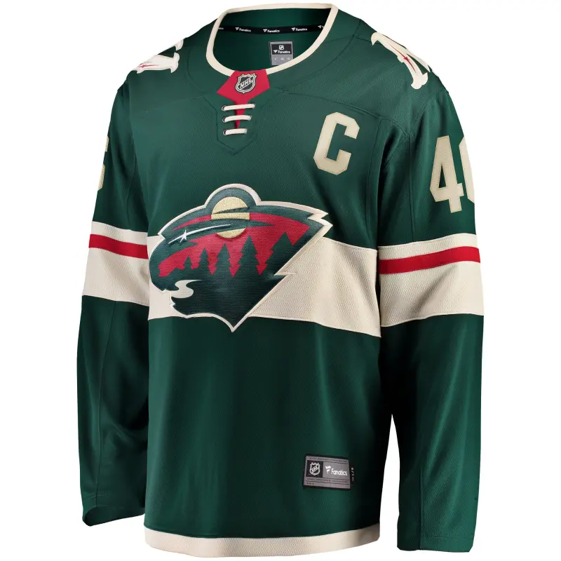 minnesota wild fanatics home breakaway jersey - green - jared spurgeon - mens