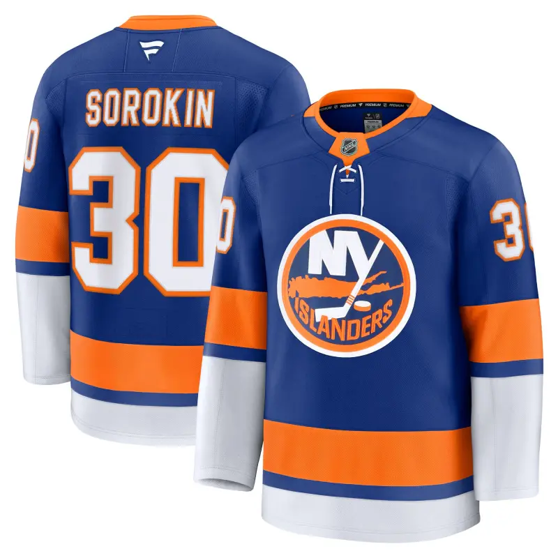 men8217s fanatics ilya sorokin royal new york islanders home premium jersey