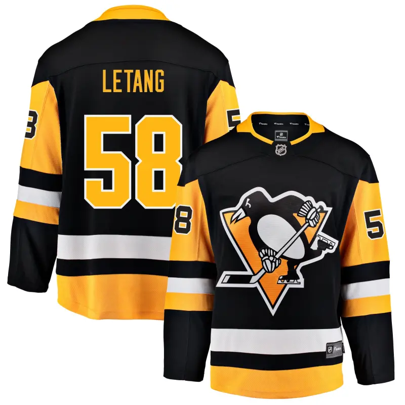 pittsburgh penguins fanatics home breakaway jersey - kris letang - mens