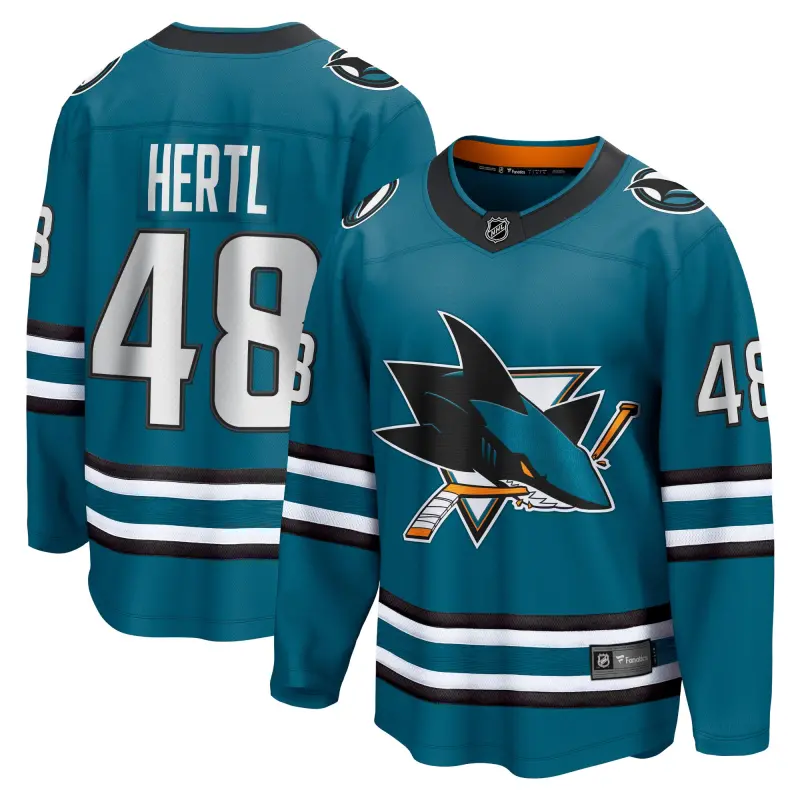 san jose sharks fanatics home breakaway jersey - tomas hertl - mens