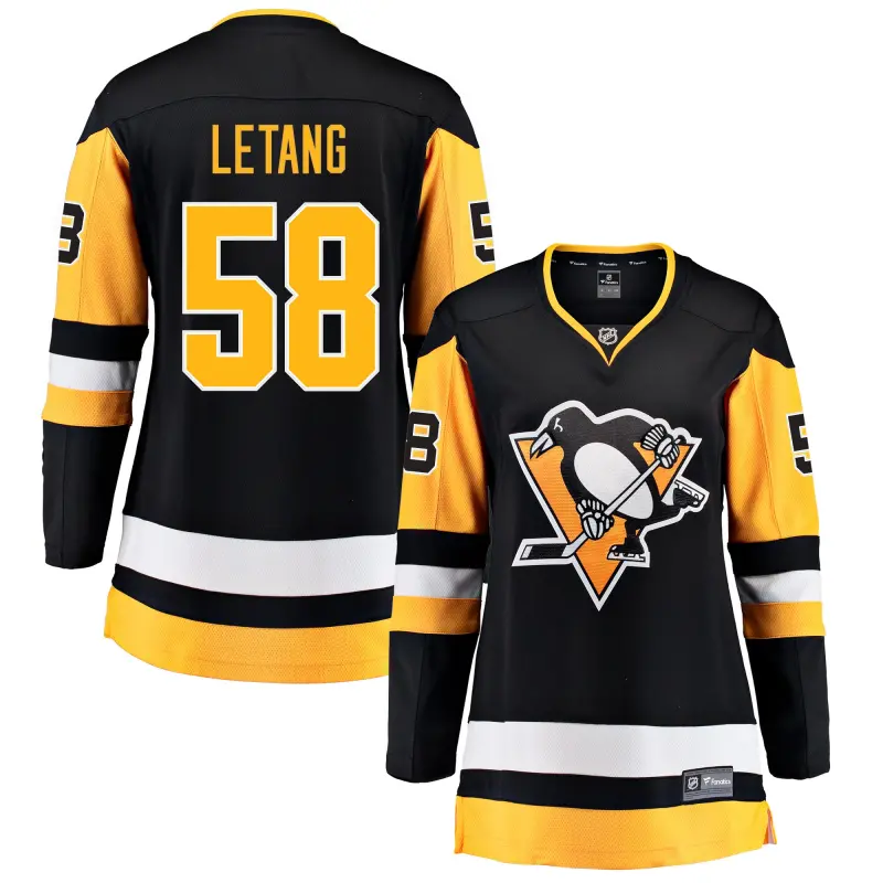 pittsburgh penguins fanatics home breakaway jersey - kris letang - womens